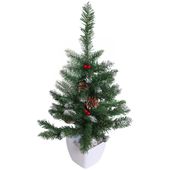 Choinka sztuczna w doniczce sosna ośnieżona 60 cm na biurko stroik