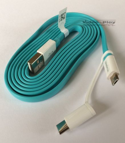 Kabel Huawei 2w1 Micro USB + TYP C 1,5m niebieski na Arena.pl