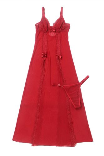long, sexy red nightgown + thong s\m na Arena.pl