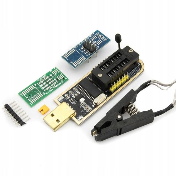 Programator CH341A EEPROM Flash BIOS IMMO adaptery + klips i OPROGRAMOWANIE zdjęcie 8