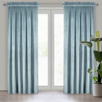 Zasłona welwetowa jednokolorowa na taśmie MELANIE 140x270 morska