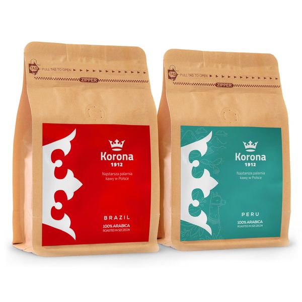 ŚWIEŻO PALONA kawa ziarnista ZESTAW 2x 250g KORONA zdjęcie 1