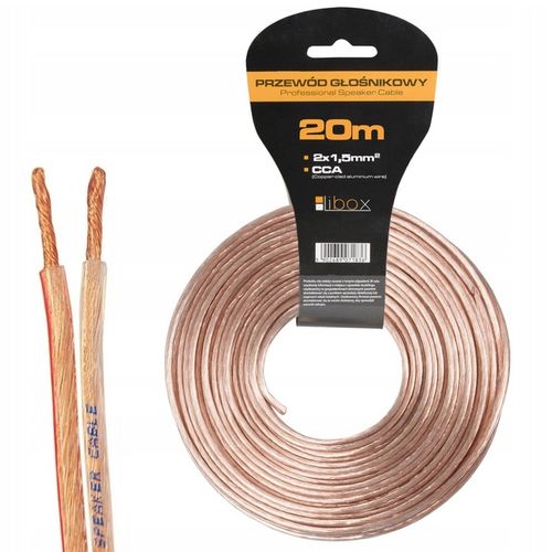 KABEL PRZEWÓD GŁOŚNIKOWY DWUŻYŁOWY CAR HI-FI AUDIO 2 x 1,5mm CCA HQ 20 na Arena.pl