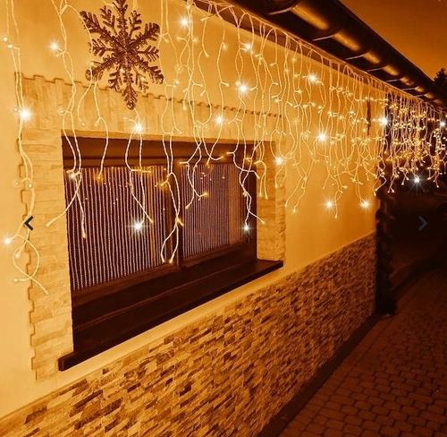 Lampki Choinkowe Sople Kurtyna Świetlna 1000 LED Ciepłe Białe Flash na Arena.pl