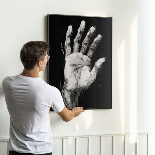 Plakat ręka dłoń 40x50 cm w czarnej ramie na Arena.pl