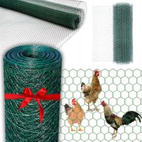 SIATKA HODOWLANA DO KLATEK SZEŚCIOKĄTNA OCYNKOWANA zielona 20x20mm 1m 10m