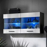 Pan Igiełka Witryna Wisząca LED Czarny Biały Dąb Wotan Loft Kompaktowa