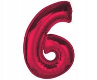 #Bfc39 Balon Foliowy Smart, Cyfra 6, Czerwona, 92
