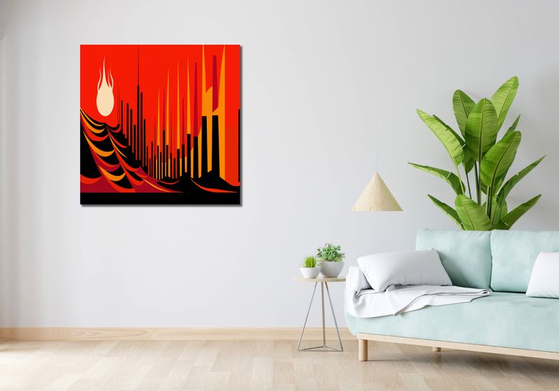 Obraz 90x90cm Kolorowy Bizneskot zdjęcie 2