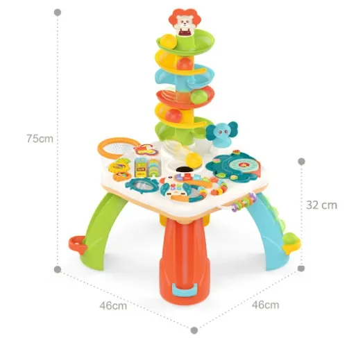 STOLIK INTERAKTYWNY EDUKACYJNY ZJEŻDŻALNIA PIŁEK PIŁECZKI PIANINKO PAPUGA na Arena.pl