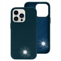 Etui Plecki MagSafe Leather Case do Iphone 15 Pro Max Granatowy