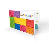 Zaproszenia urodzinowe Klocki lego 6 szt.