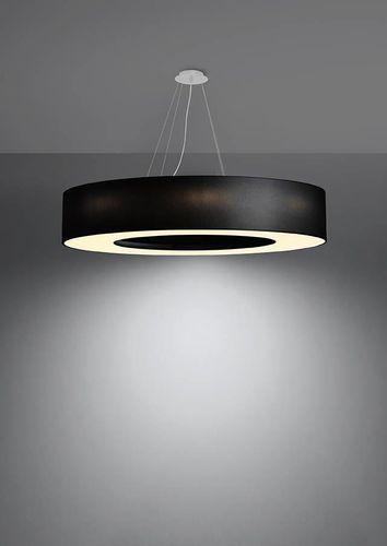 LAMPA wisząca SL.0796 okrągła OPRAWA zwis abażurowy czarny na Arena.pl