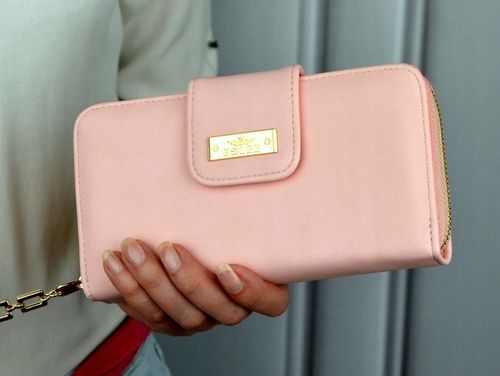 PORTFEL DAMSKI DUŻY TOREBKA NA ZAMEK PODWÓJNY MODNY ORGANIZER SUWAK STYLOWY na Arena.pl