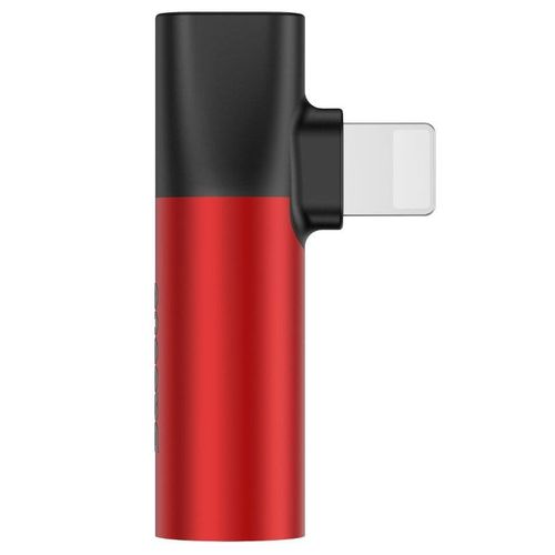 Adapter Audio Baseus L43 Lightning do Mini Jack 3.5mm + Lightning (czerwony) na Arena.pl