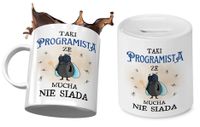 Dla Programisty Zestaw Kubek + Skarbonka Prezent Z Nadrukiem Ze Zdjęciem