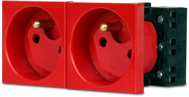 Gniazdo 2M elektryczne podwójne + blokada zdjęcie 1