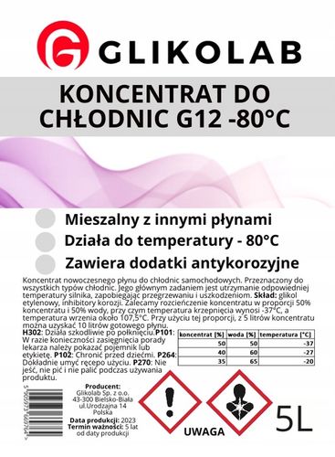 KONCENTRAT DO CHŁODNIC G12/G12 -80°C 5L na Arena.pl