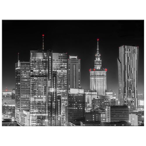 Obraz Płótno 40X30 Warszawa Nocą na Arena.pl