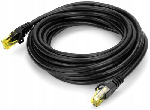 PRZEWÓD INTERNETOWY ETHERNET RJ45 CZARNY 20m KABEL SIECIOWY LAN CAT 6 UTP na Arena.pl