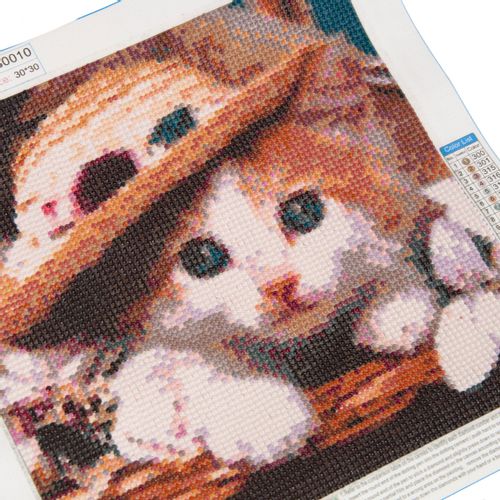 HAFT DIAMENTOWY KOTEK KOT MALOWANIE DIAMENTAMI 3D na Arena.pl