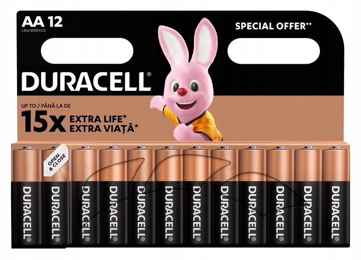 12x Duracell AA LR6 Basic - wydajne baterie alkaiczne zdjęcie 1