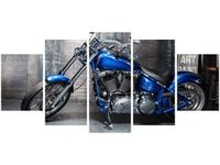 70CM 150CM OBRAZ 5 ELEM CHROMOWANY MOTOCYKL ŚCIENNY
