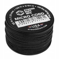 Linka lina survivalowa wytrzymała Atwood Rope MFG Micro Cord 38 m - czarna