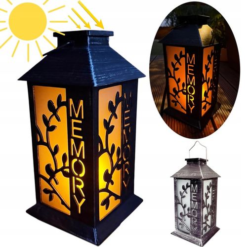 LAMPKA SOLARNA ZNICZ SOLARNY NA GRÓB CMENTARZ LAMPION LED LATARNIA PAMIĘĆ na Arena.pl