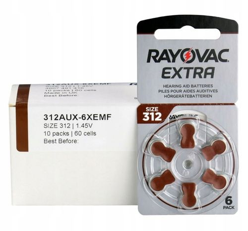 80x Baterie do aparatów słuchowych RAYOVAC 312 na Arena.pl