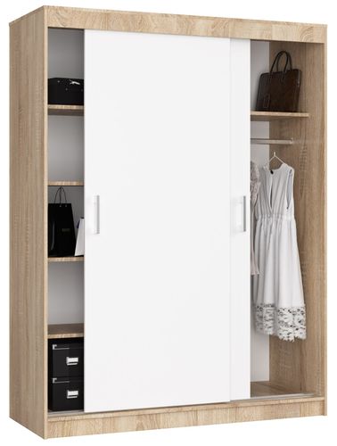 SZAFA PRZESUWNA 150 cm CLP MONO SONOMA/BIAŁA na Arena.pl
