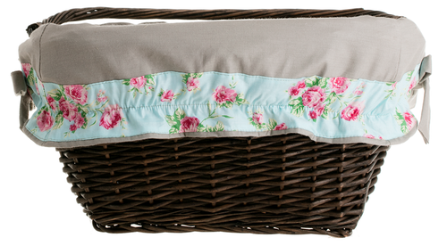 Wiklinowy Kosz Rowerowy z Obszyciem 46x34 H23/28 cm na Arena.pl