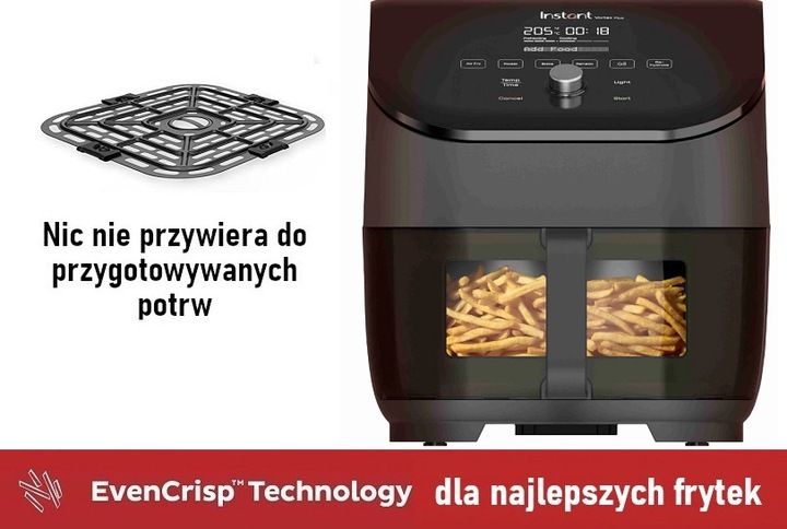 Instant Vortex Plus Clear Cook Air Fryer czarny frytkownica beztłuszczowa zdjęcie 4