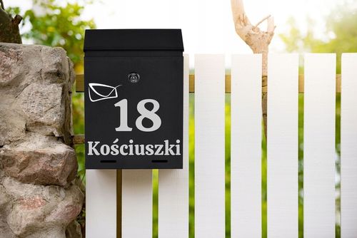 SKRZYNKA POCZTOWA NA LISTY POCZTĘ Z NUMEREM DOMU NAZWĄ ULICY NAPIS na Arena.pl