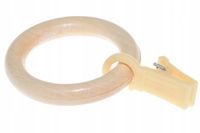 Kółka kółko drewniane z żabką do karnisza drewnianego, SOSNA 20 szt