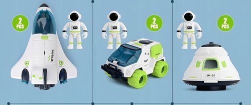 Zestaw Stacja Kosmiczna Wahadłowiec Łazik Figurki Astronautów dla dzieci 3+ na Arena.pl