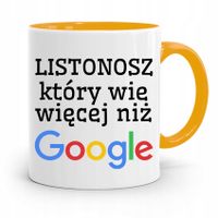 Kubek Żółty Dla Listonosza Który Wie Więcej Z Nadrukiem Ze Zdjęciem