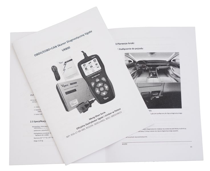 Vgate VR800 Interfejs diagnostyczny Tester OBD2 PL zdjęcie 3