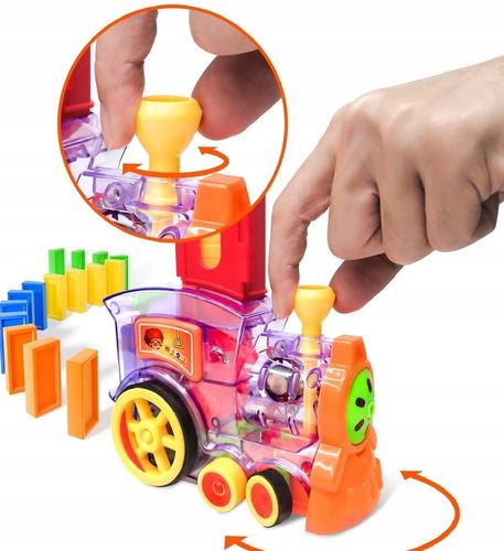 Lokomotywa pociąg domino układanka z ciuchcią automat do układania klocków na Arena.pl