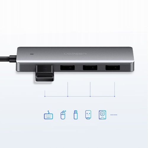 UGREEN HUB ROZDZIELACZ ADAPTER USB-C TYP-C NA 4x USB 3.0 TRANSFER DO 5 Gbps na Arena.pl