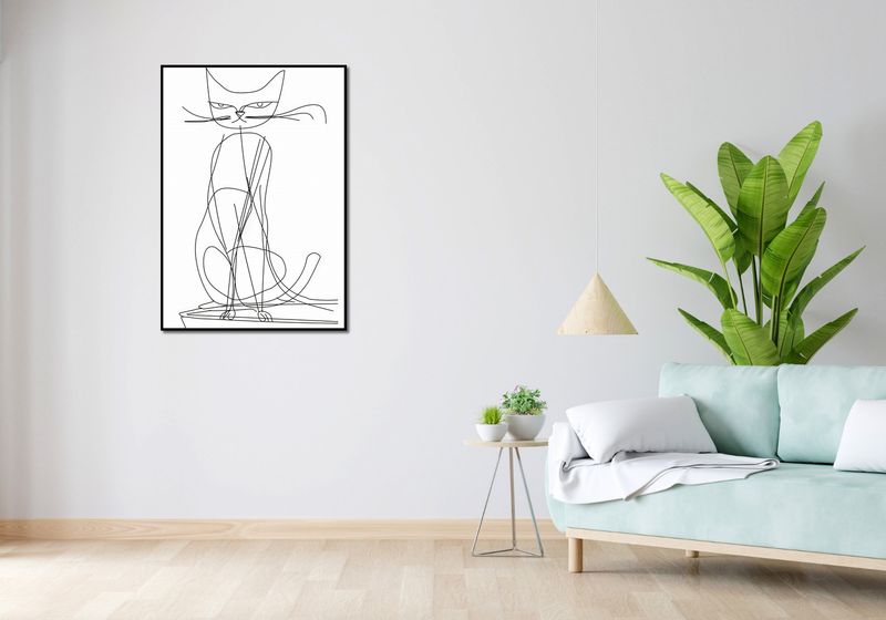 Plakat 70x100cm Kot Linijny zdjęcie 4