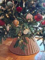 OSŁONA NA STOJAK POD CHIONKĘ WIKLINOWA FI 50 cm , KOSZ POD CHOINKĘ NATURAL