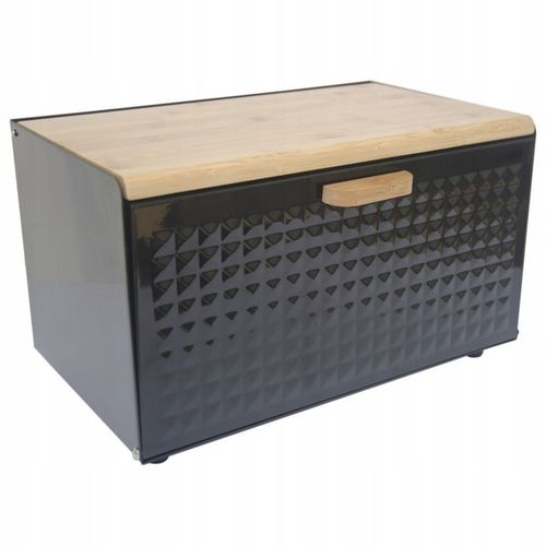 CHLEBAK NA PIECZYWO BUŁKI CHLEB POJEMNIK POJEMNY CZARNY BAMBUS DO KUCHNI na Arena.pl