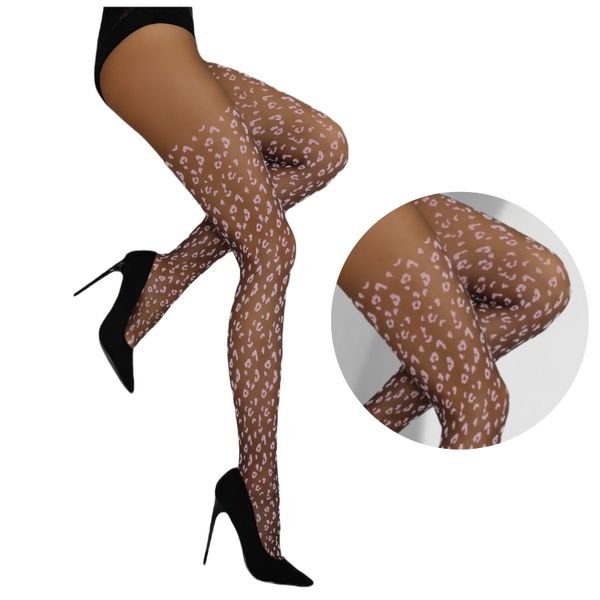 RAJSTOPY W LAMPARCI RÓŻOWY WZÓR PIĘKNE 20 DEN R3 zdjęcie 1