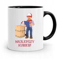 Kubek Czarny Dla Kuriera Najlepszy Kurier Prezent Z Nadrukiem Ze Zdjęciem