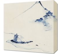 Obraz 40x40cm A Person in a Small Boat, Hokusai Vintage do Salonu