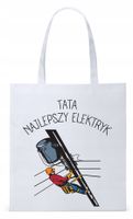 Dla Taty Ojca Tatusia Torba Eco Biała Shopper Z Nadrukiem Ze Zdjęciem
