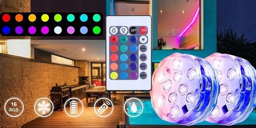 4x OŚWIETLENIE BASENU PODWODNE BASENOWE LAMPKA LED RGB Z PILOT na Arena.pl