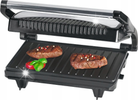 GRILL ELEKTRYCZNY BEZTŁUSZCZOWY BEZ TŁUSZCZU STALOWY INOX KOMPAKTOWY 700W
