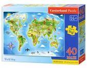 Puzzle maxi 40 elementów. Mapa świata